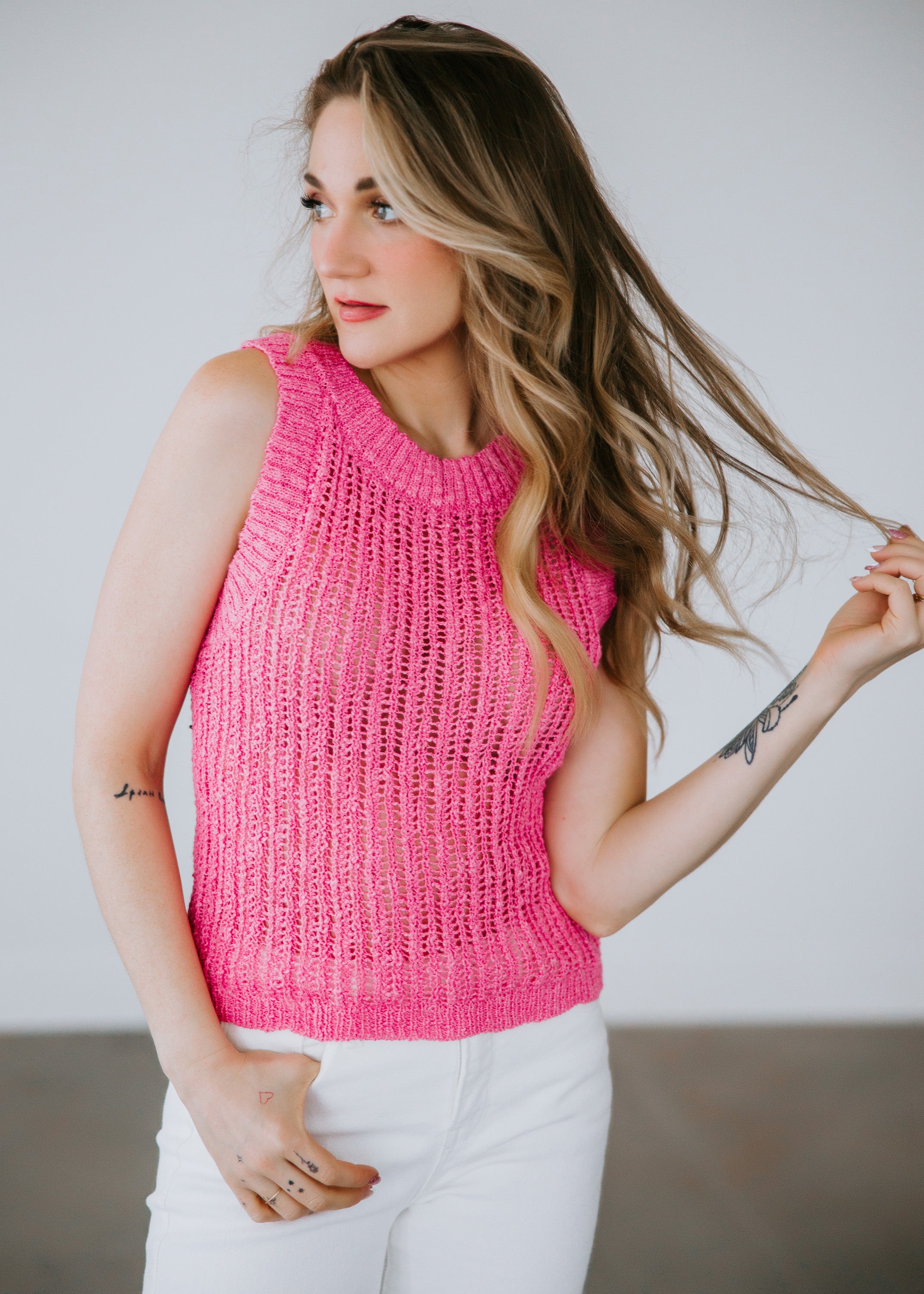 image of Sheila Crochet Knit Top