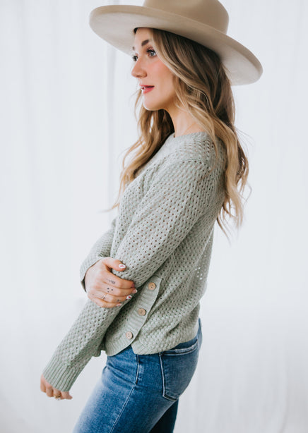 Sterling Side Button Sweater