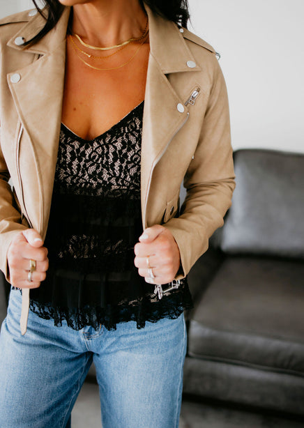 Harlie Faux Leather Moto Jacket