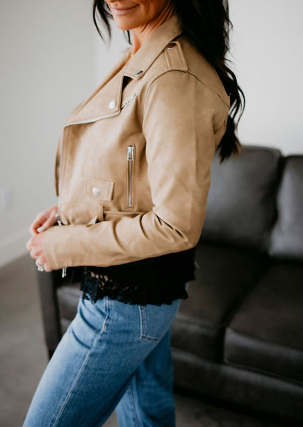 Harlie Faux Leather Moto Jacket