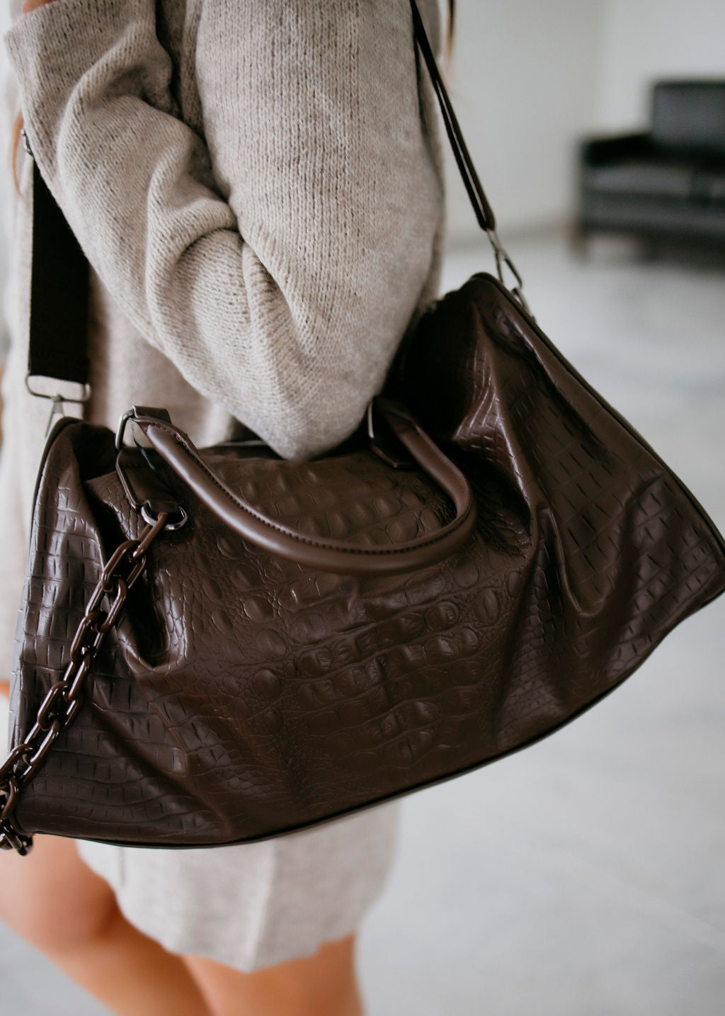 Nile Faux Leather Duffel Bag