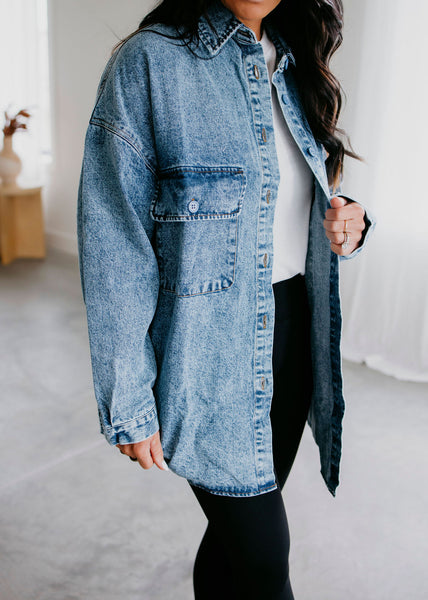 Finlee Oversized Denim Shirt | Lauriebelles