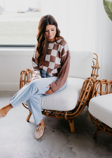 Kaela Checkered Knit Sweater