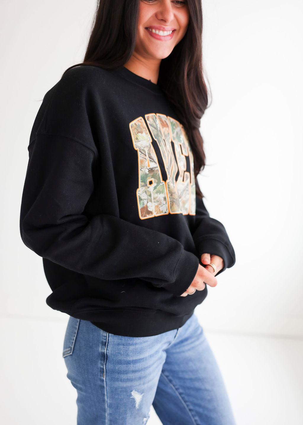 Camo Amen Graphic Crew