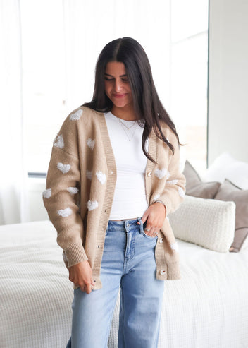 Hestia Heart Print Cardigan