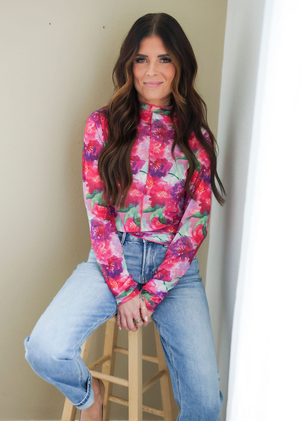 Sally Mesh Long Sleeve Top