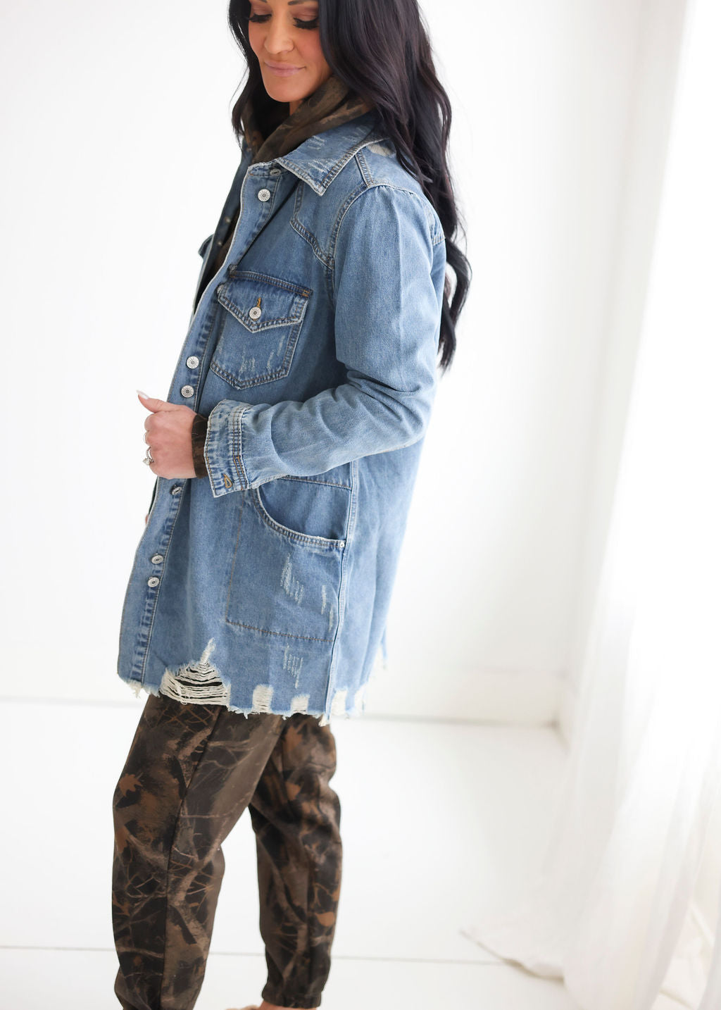 Act Out Denim Shacket