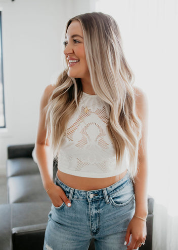 Jari Floral Mesh Tank Top