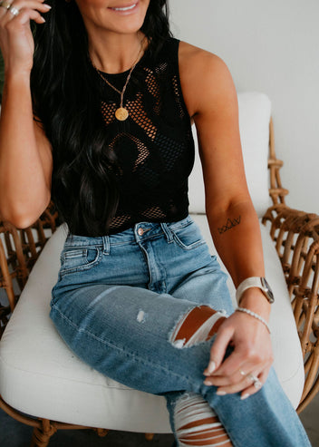 Jari Floral Mesh Tank Top