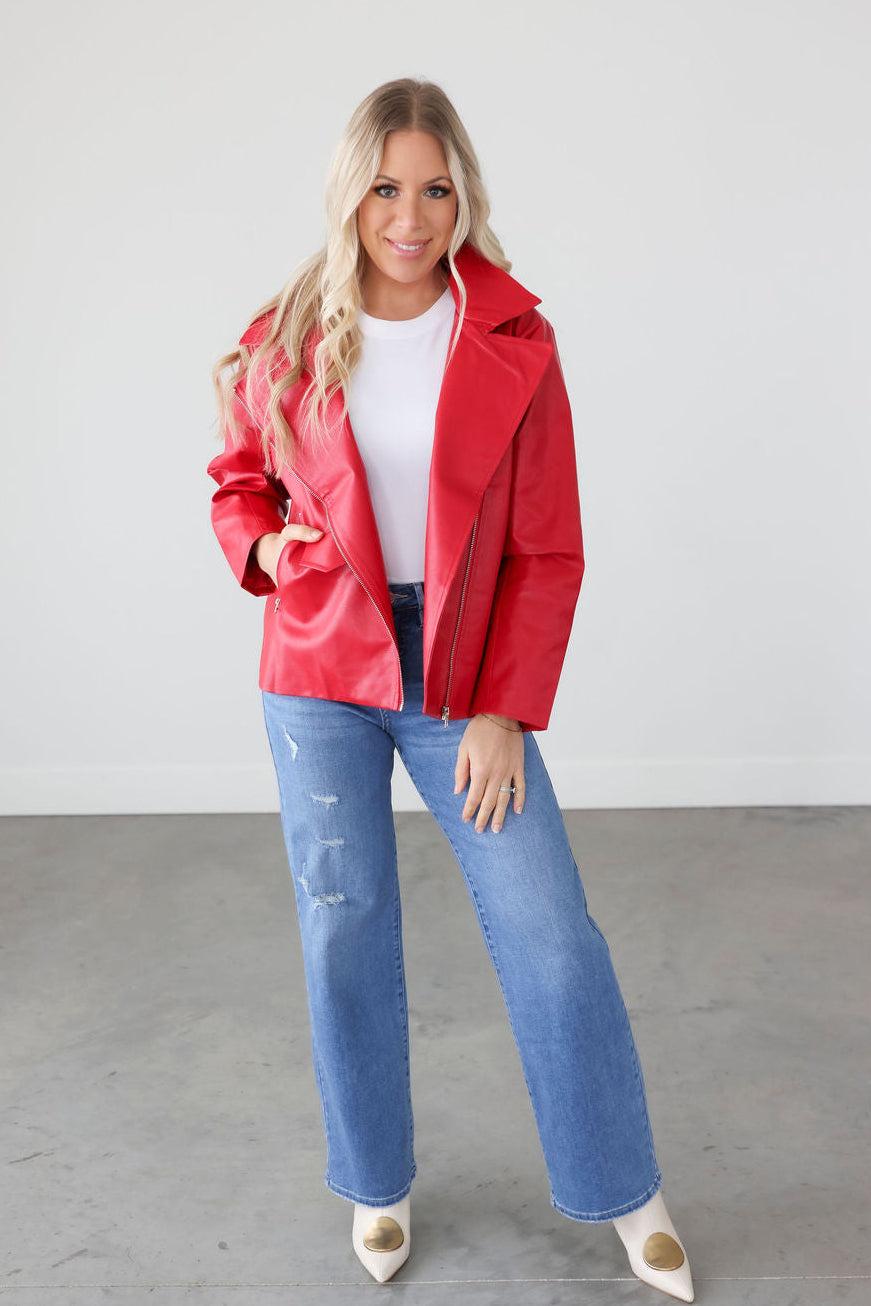 image of Siena Faux Leather Moto Jacket