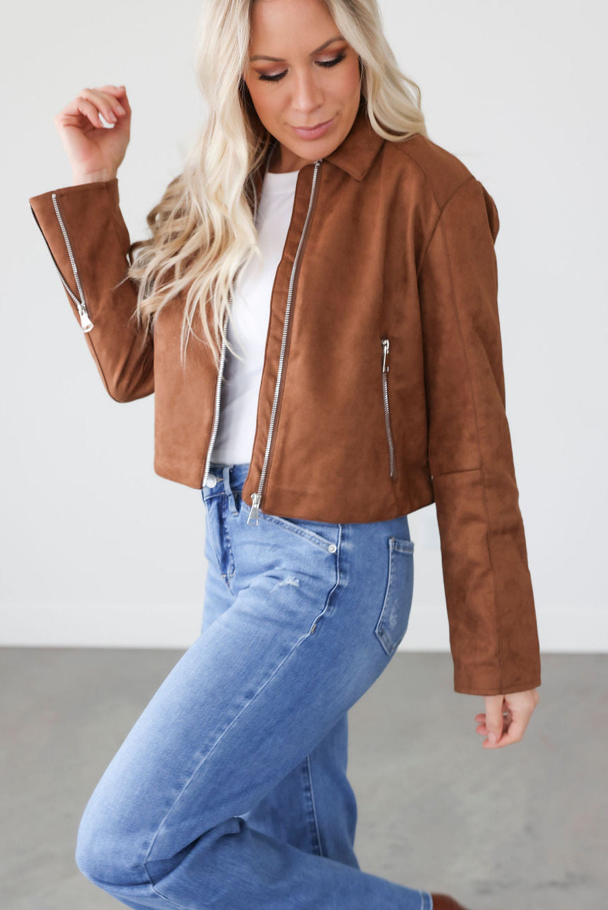 image of Crissy Suede Cropped Jacket