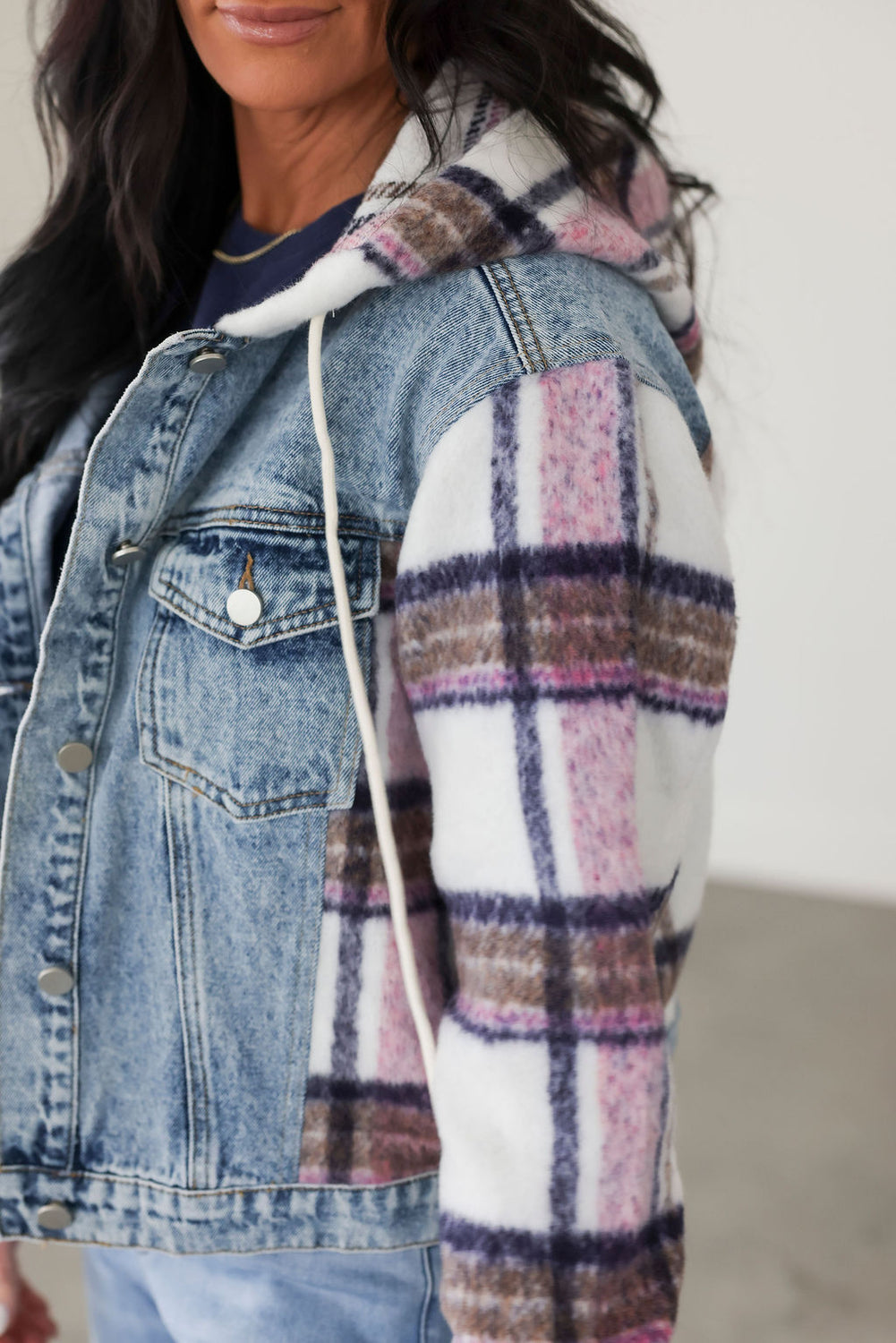 Dally Plaid Denim Jacket