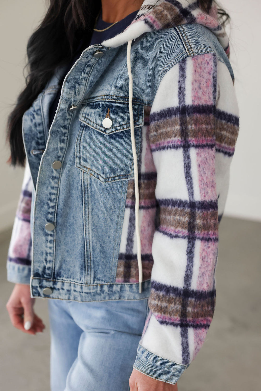 Dally Plaid Denim Jacket