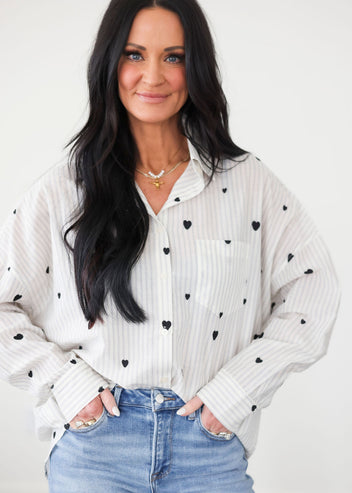 Heart Oversized Button Down