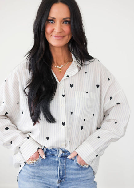 Heart Oversized Button Down product view