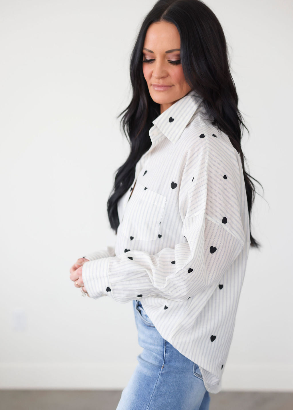 Heart Oversized Button Down