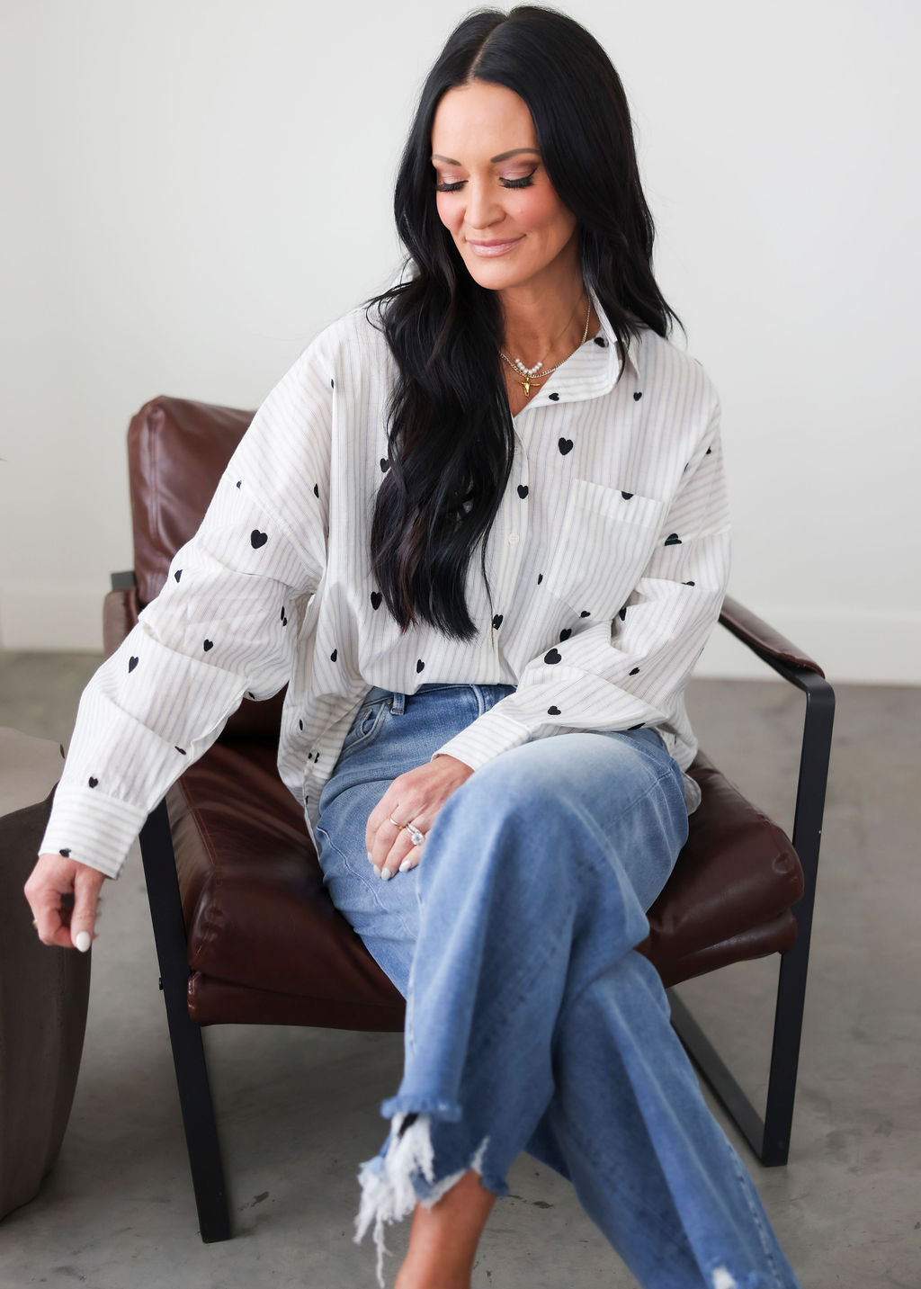 Heart Oversized Button Down