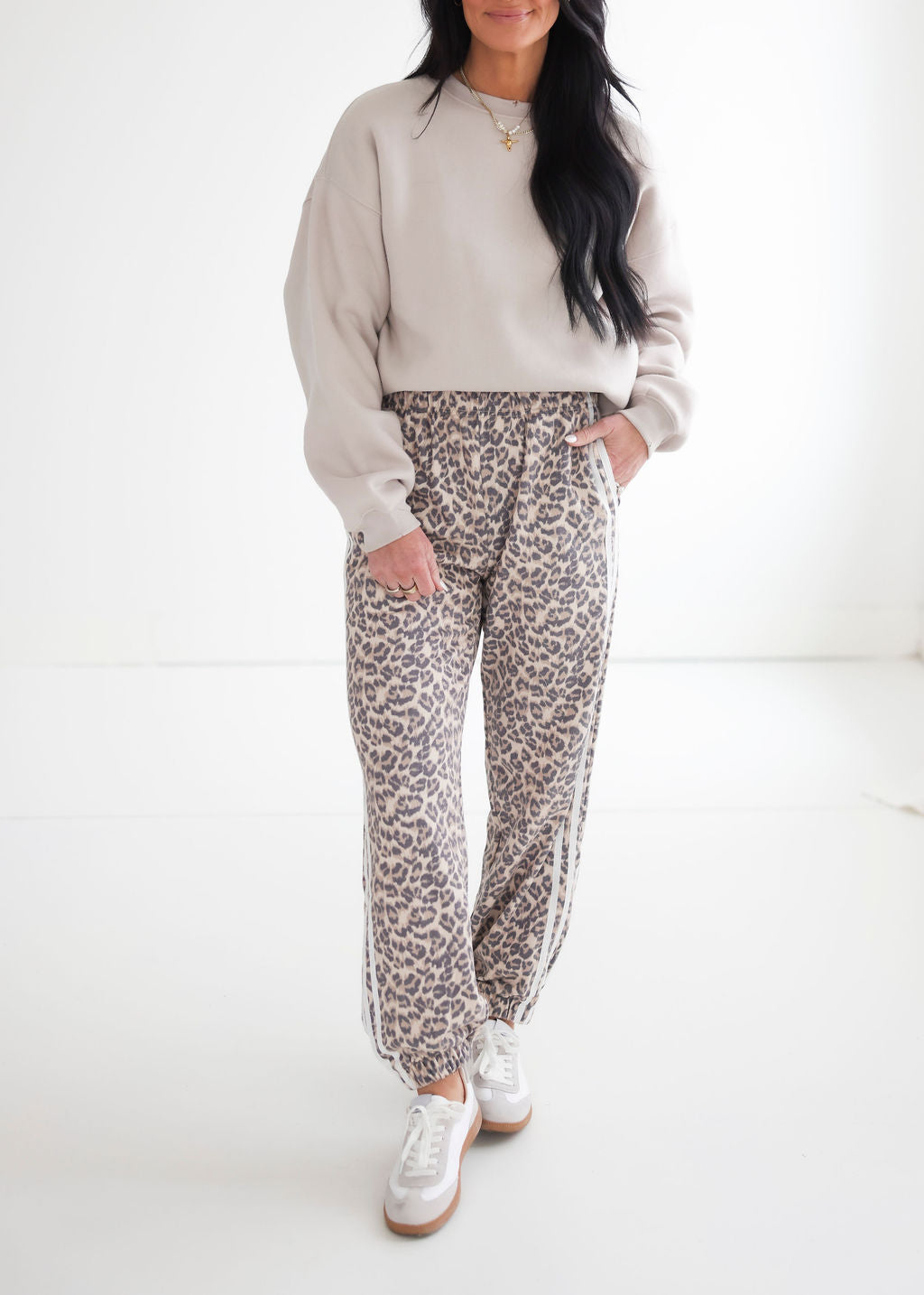 Stevie Leopard Track Pants