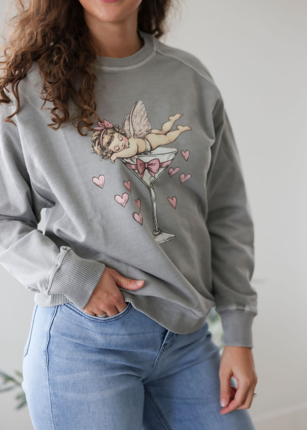 Cupid Coquette Bow Graphic Crew