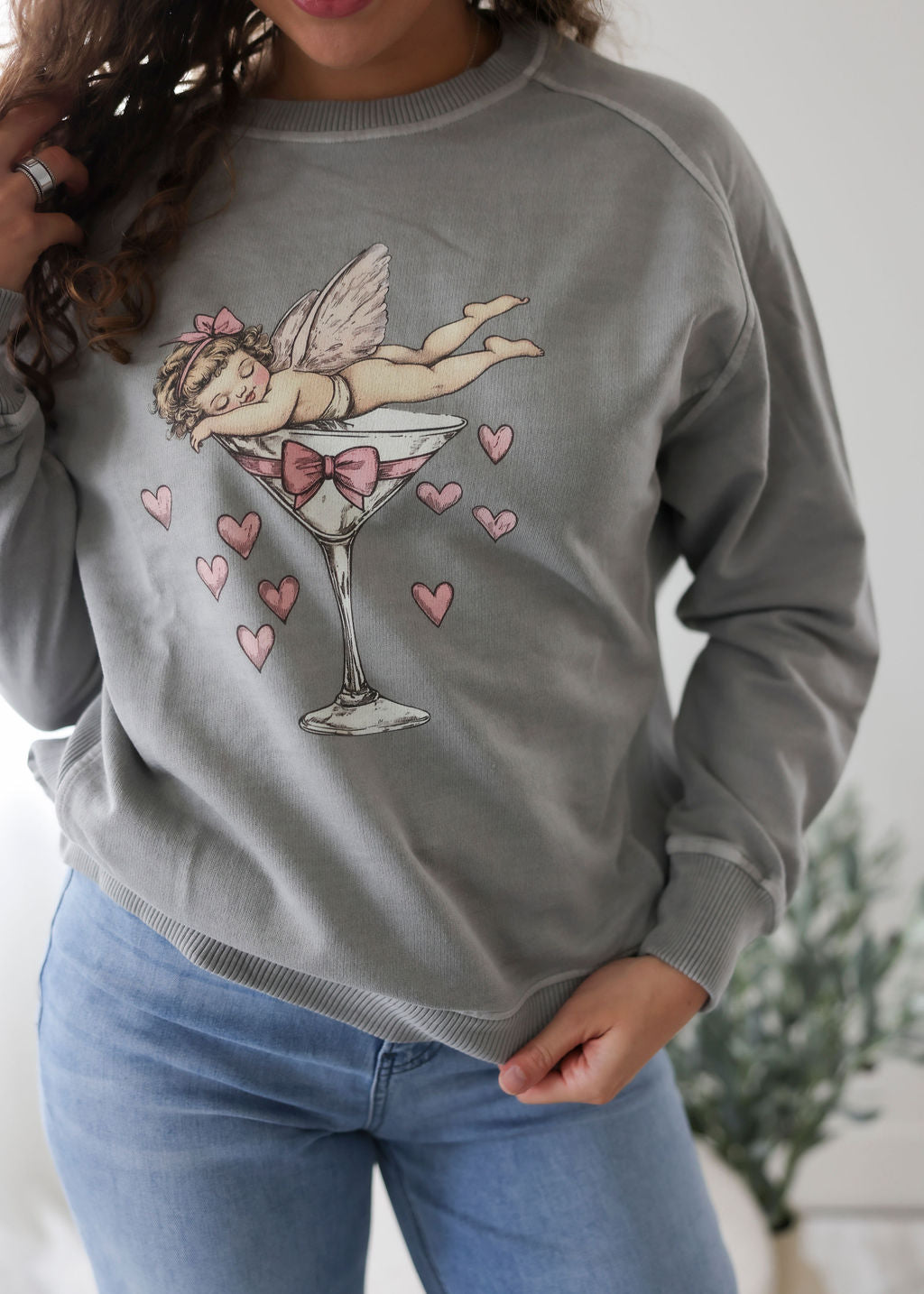 Cupid Coquette Bow Graphic Crew