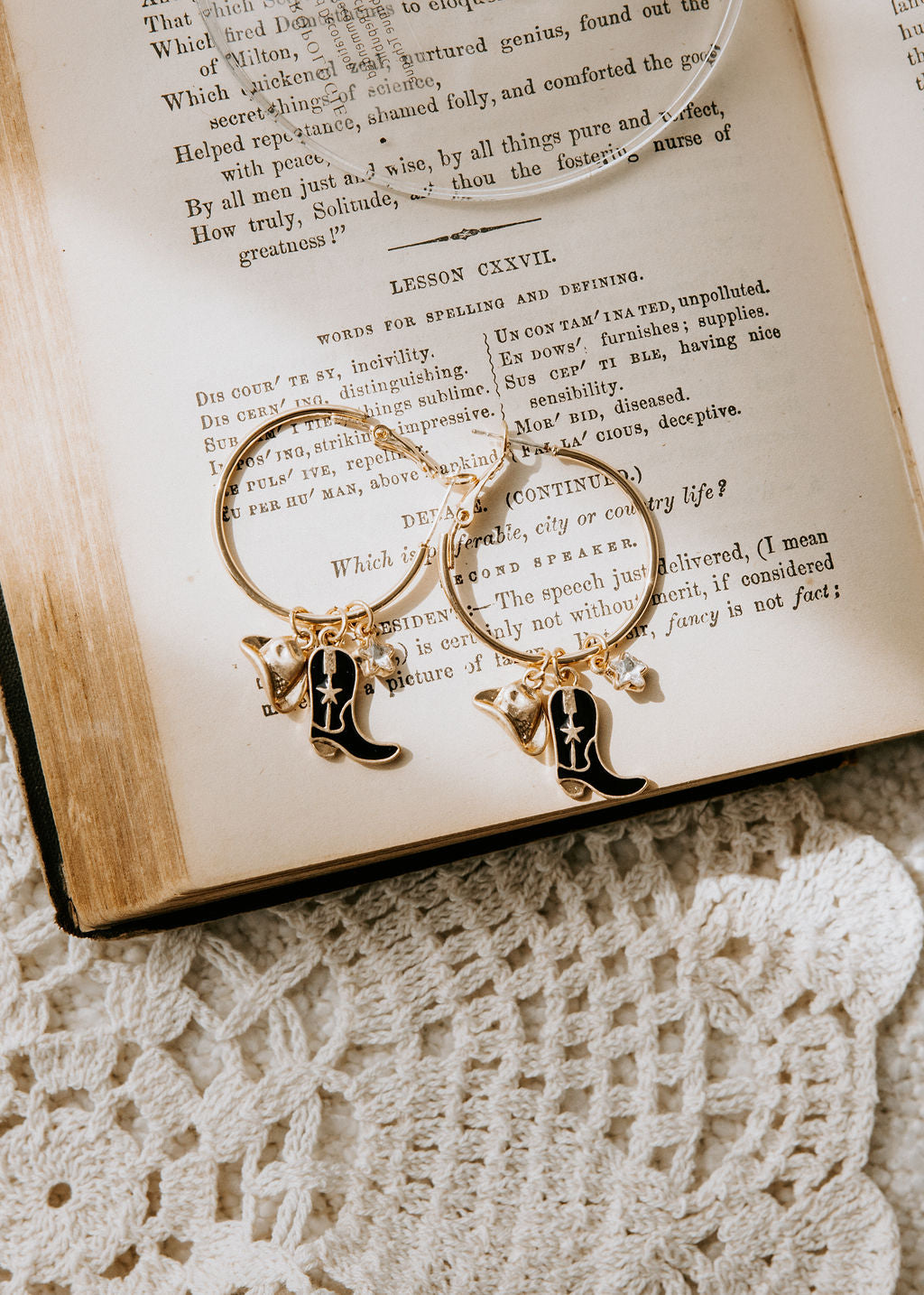 Cowboy Charm Hoop Earrings