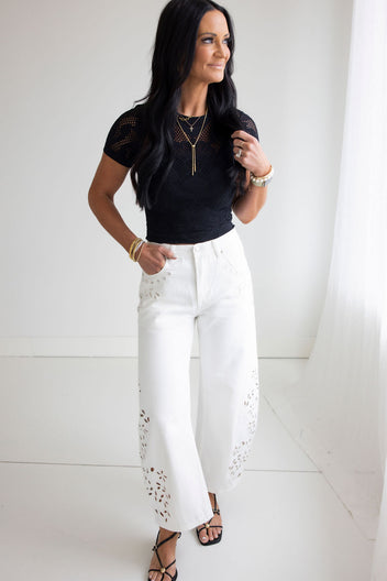 Salley Floral Perforated Top
