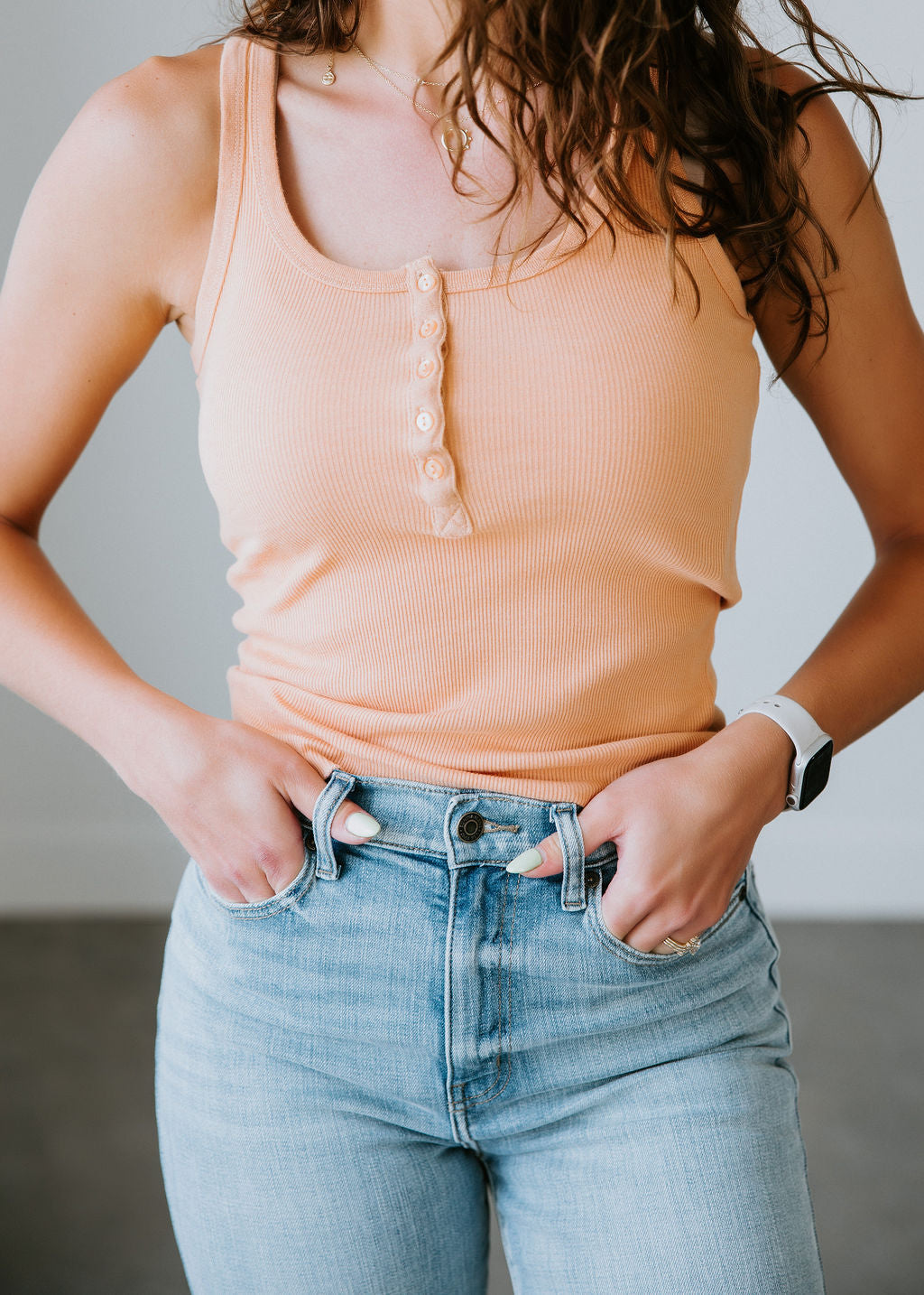 Arlie Ribbed Henley Tank