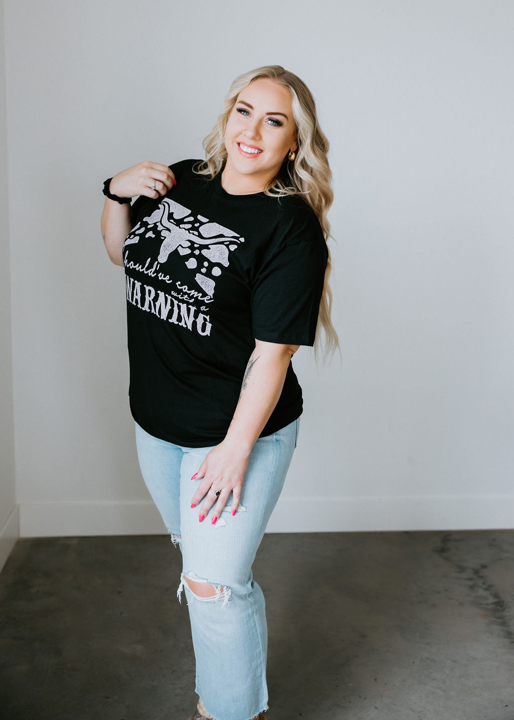 Curvy Warning Graphic Tee