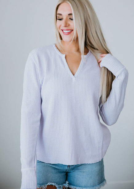 Piper Waffle V-Neck by Lily & Lottie
