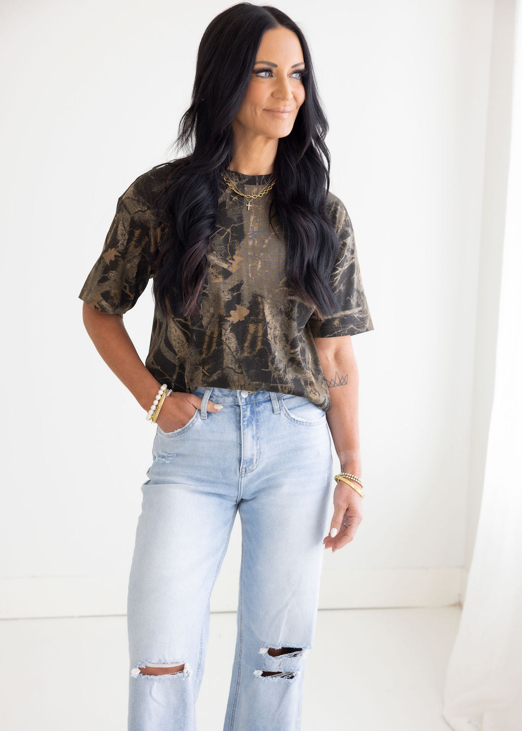 Camo Crew T-Shirt by Lily & Lottie