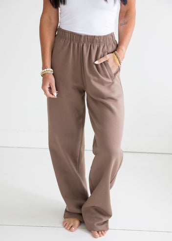 Throw on Wide Leg Sweatpants by Lily & Lottie