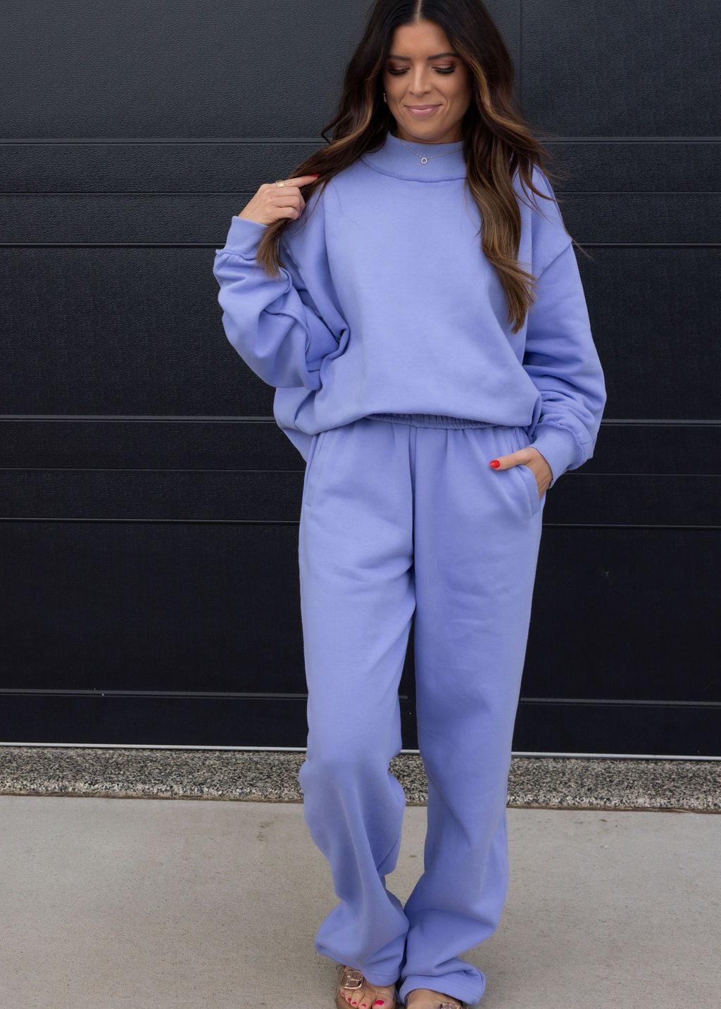 Throw on Wide Leg Sweatpants by Lily & Lottie