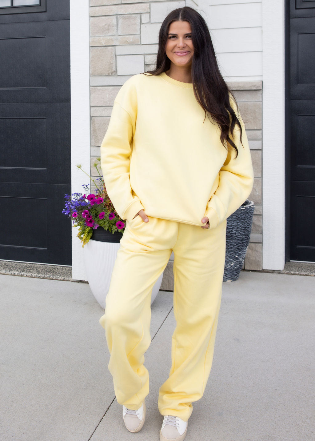 Throw on Wide Leg Sweatpants by Lily & Lottie