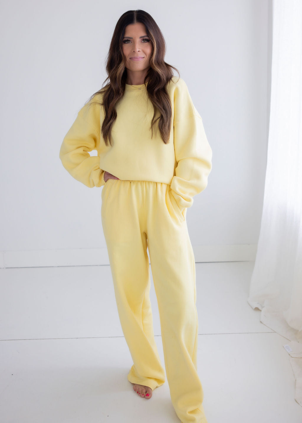 Throw on Wide Leg Sweatpants by Lily & Lottie