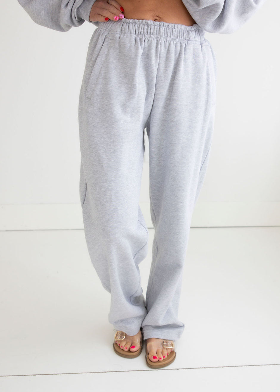 Throw on Wide Leg Sweatpants by Lily & Lottie