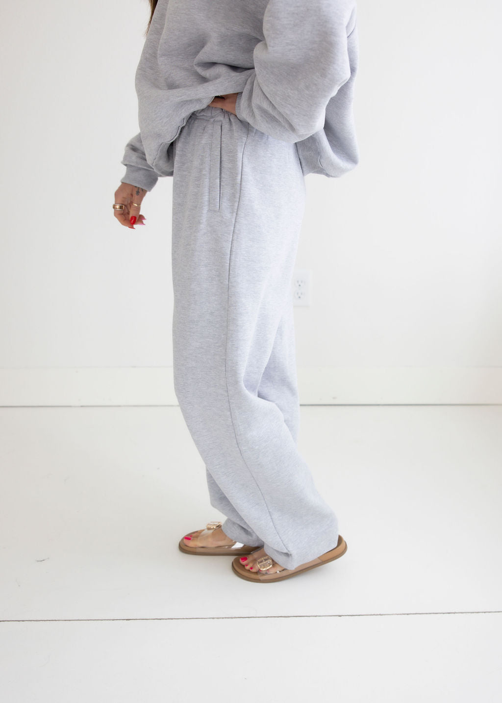 Throw on Wide Leg Sweatpants by Lily & Lottie