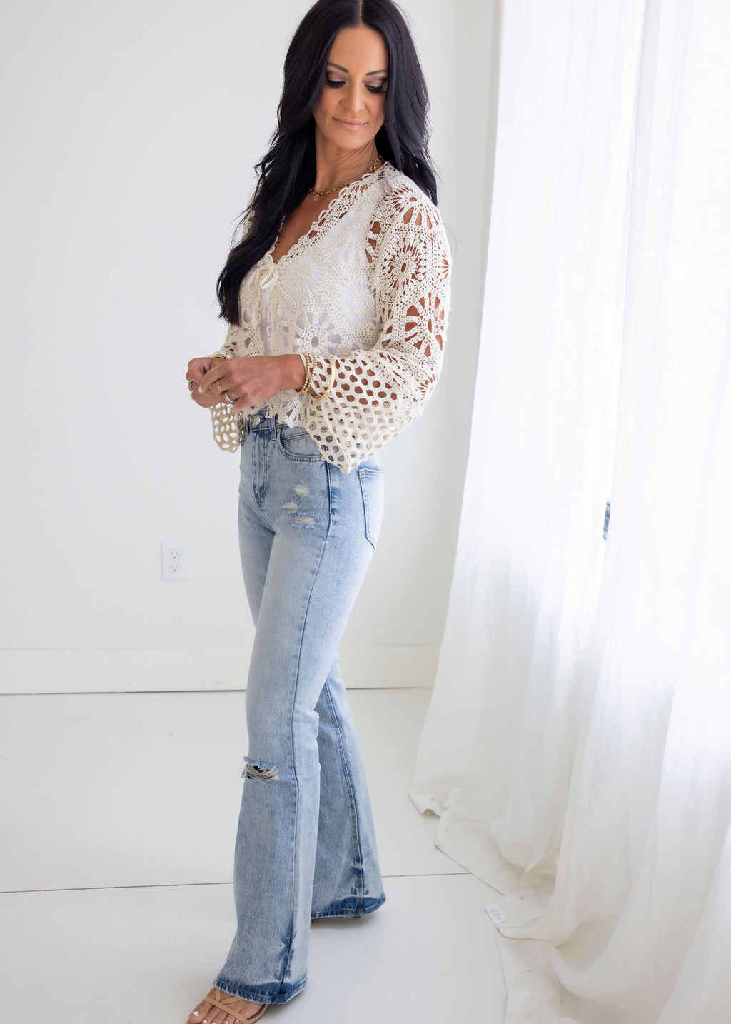 Britnie Crochet Front Tie Top