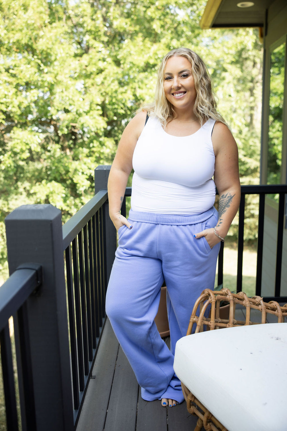 Throw on Wide Leg Sweatpants by Lily & Lottie