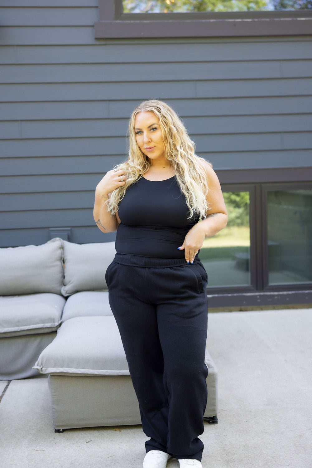 Throw on Wide Leg Sweatpants by Lily & Lottie