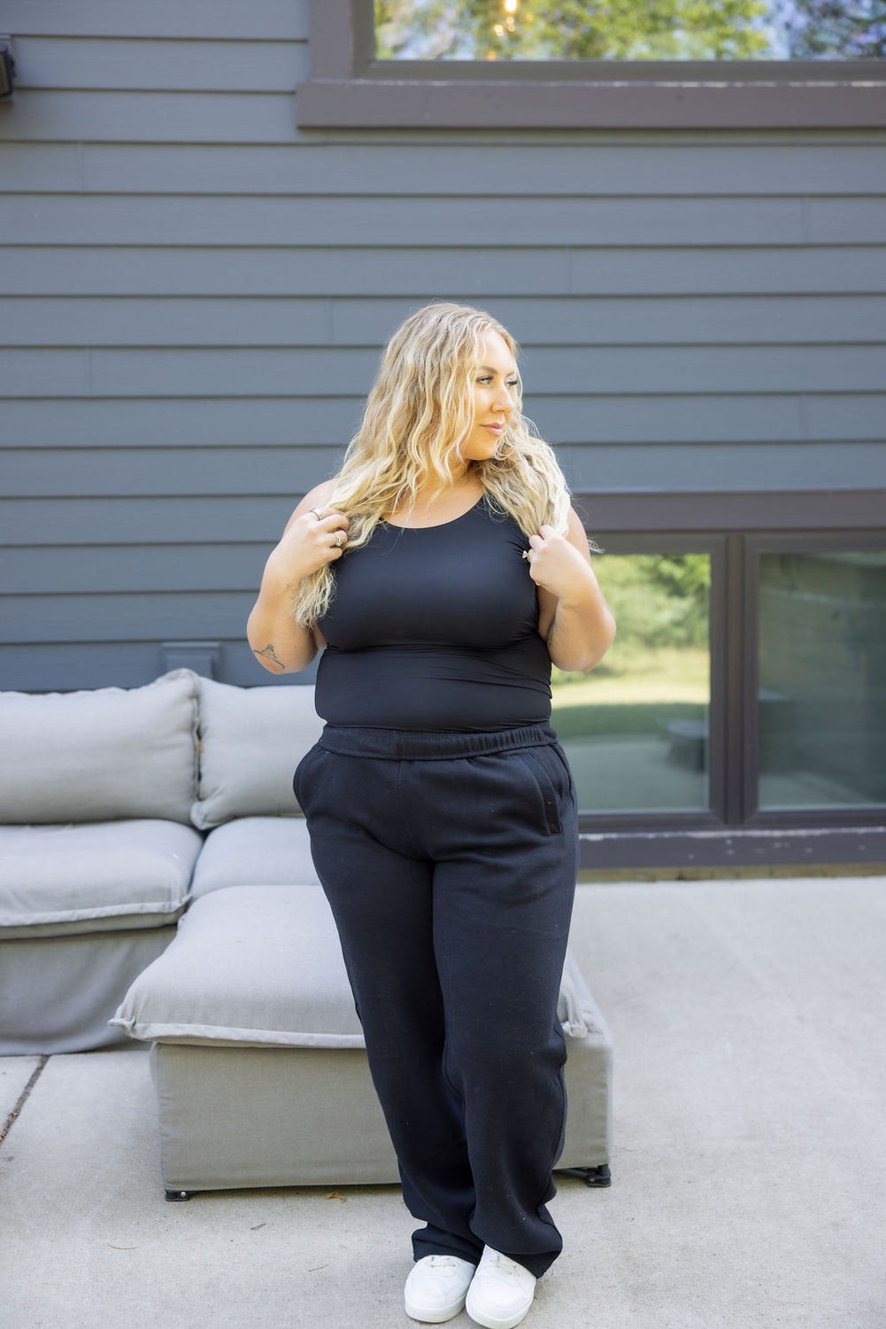 Throw on Wide Leg Sweatpants by Lily & Lottie