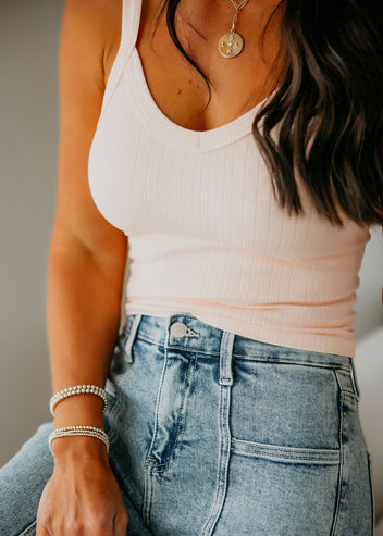 Shayna V-neck Ribbed Tank
