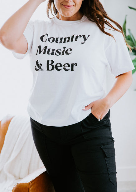 Curvy Country Music & Beer Tee