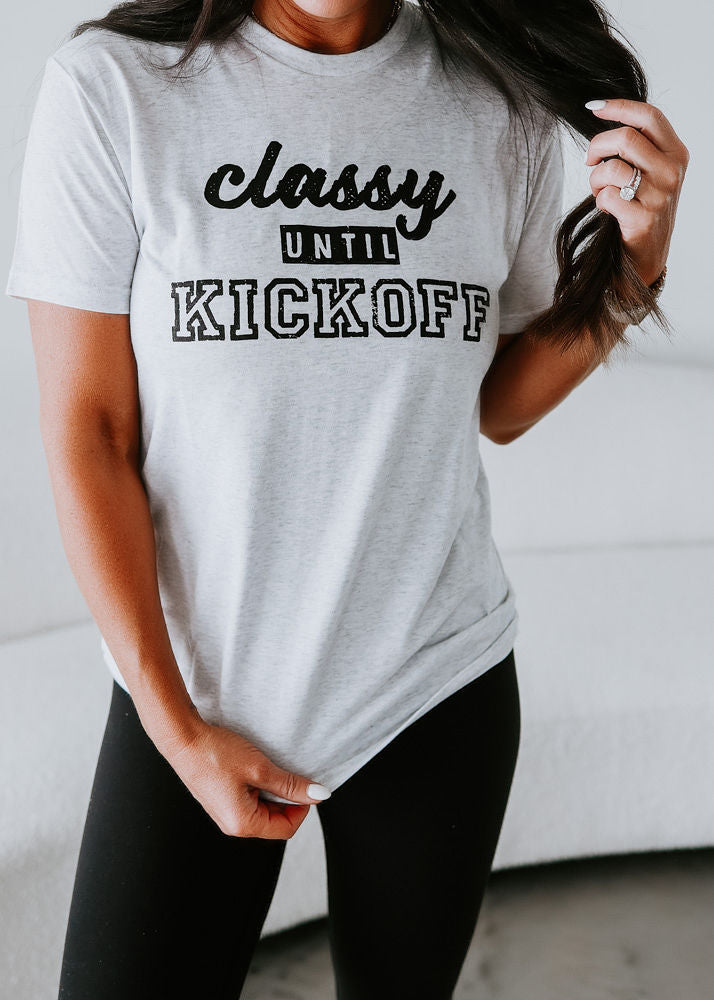 image of Curvy Classy Until Kickoff Graphic Tee