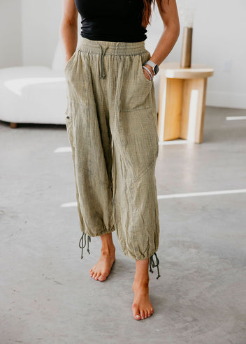 Bethany Crinkle Baggy Pants