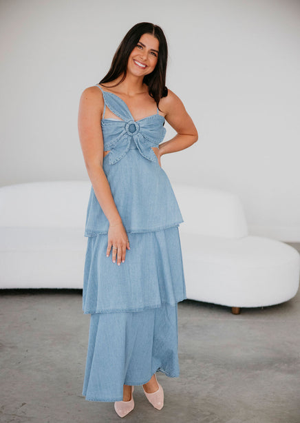 Cyrus Denim Ruffle Dress | Lauriebelles Cyrus Denim Ruffle Dress | Lauriebelles