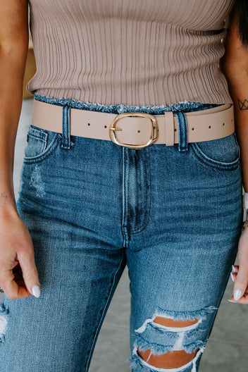 Tera Oval Faux Leather Belt