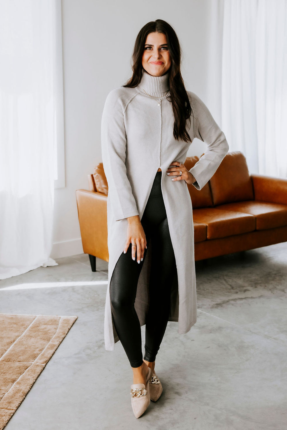 Lizbeth High Slit Sweater