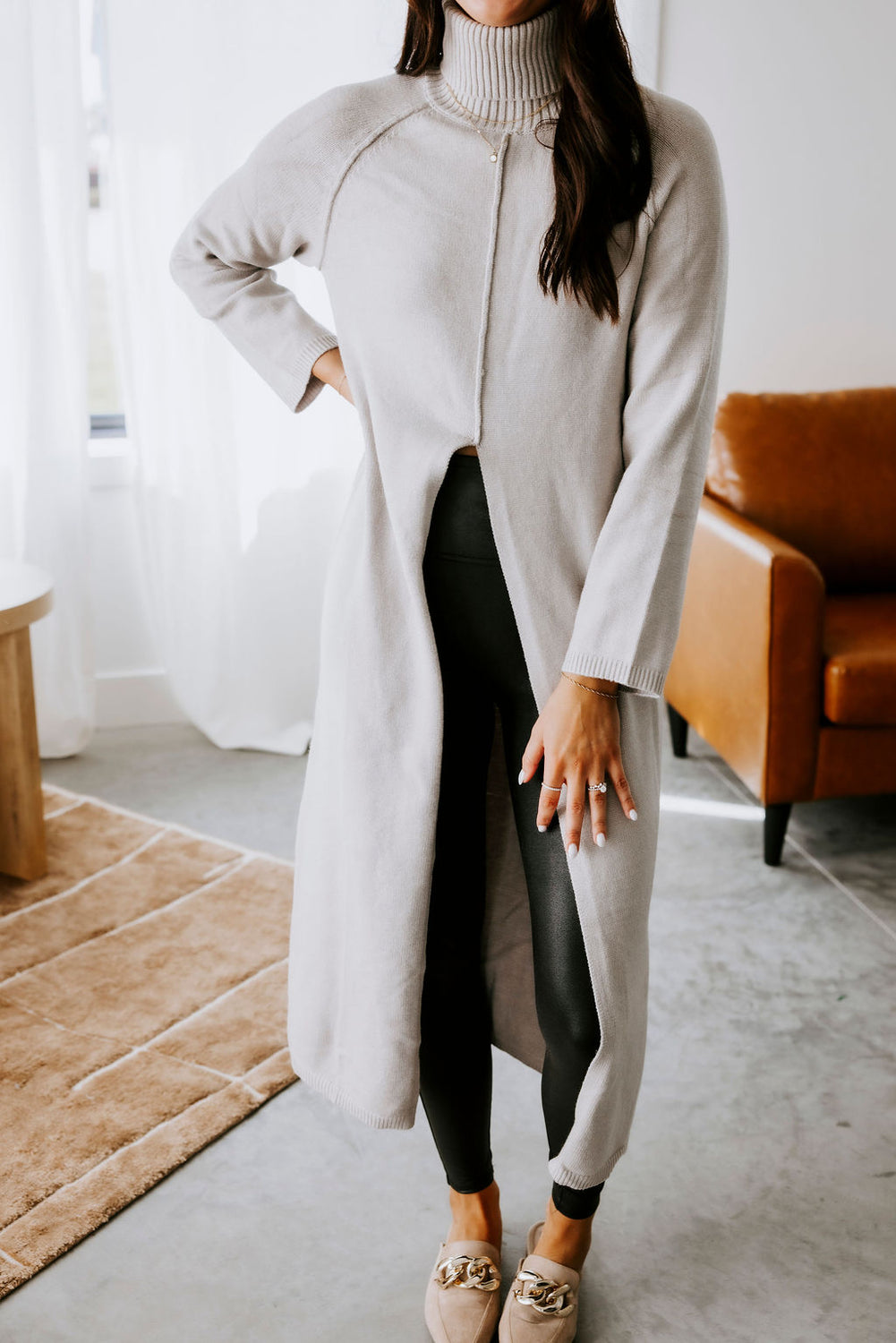 Lizbeth High Slit Sweater