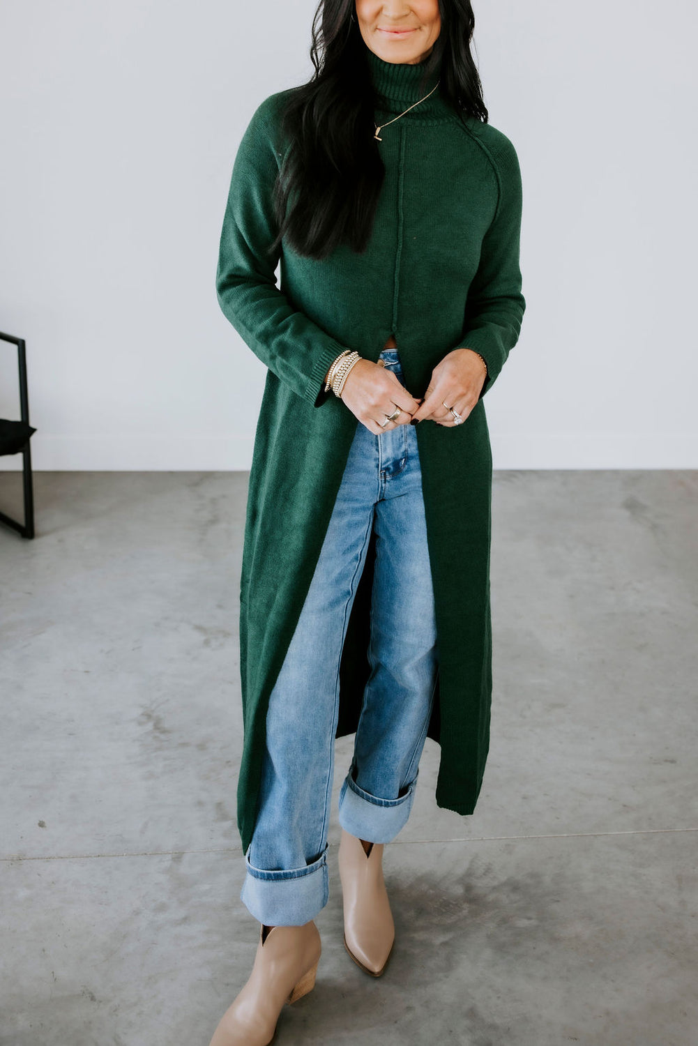 Lizbeth High Slit Sweater