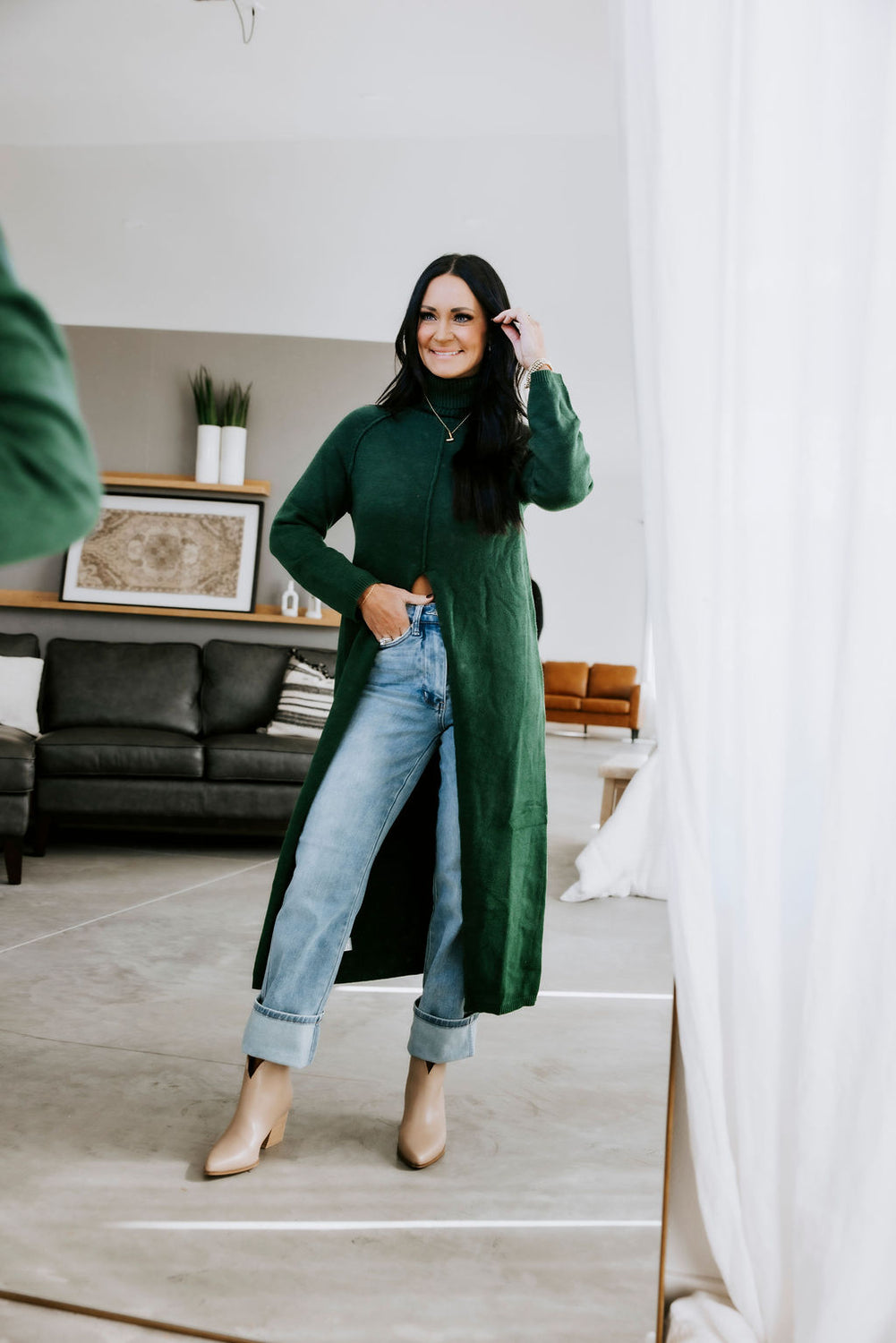 Lizbeth High Slit Sweater